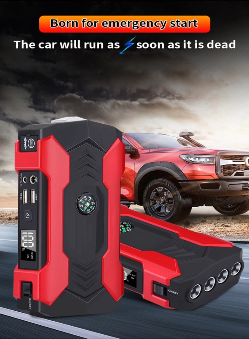 Changli Car Battery Jump Starter, portable power bank, and LED flashlight. 12V Jump Starter Battery Pack, Battery Booster, Jump Box, Portable Charger and Jumper Cables for 6.0L Gasoline and 3.0L Diesel Engines - Image 2